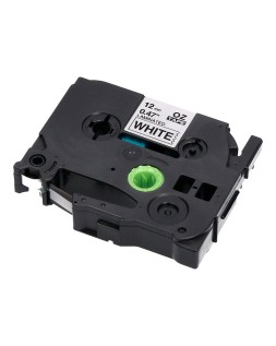 Cinta q-connect tze-231 blanco-negro 12mm longitud 8 m