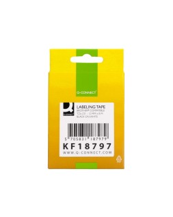 Cinta q-connect tze-231 blanco-negro 12mm longitud 8 m