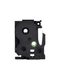 Cinta q-connect tze-241 blanco-negro 18mm longitud 8 m