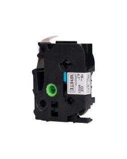 Cinta q-connect tze-241 blanco-negro 18mm longitud 8 m