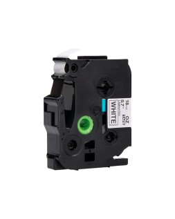 Cinta q-connect tze-241 blanco-negro 18mm longitud 8 m