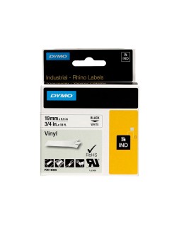 Cinta dymo vinilo blanco 19mm x 5,5mt para etiquetadora rhino
