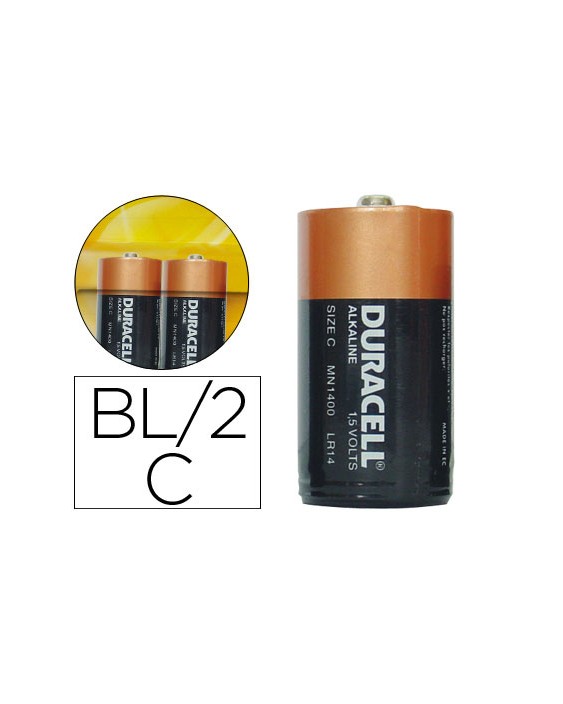 Pila duracell alcalina plus c blister de 2 unidades