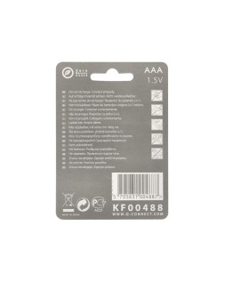 Pila q-connect alcalina aaa blister con 4 unidades