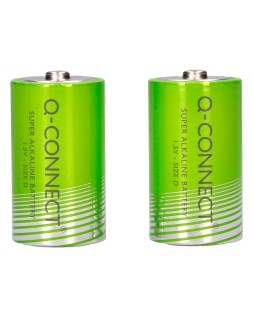 Pila q-connect alcalina d blister de 2 unidades