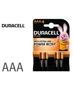 Pila duracell alcalina plus aaa power boost blister de 4 ud