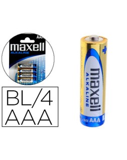 Pila maxell alcalina 1.5 v tipo aaa lr03 blister de 4 unidades