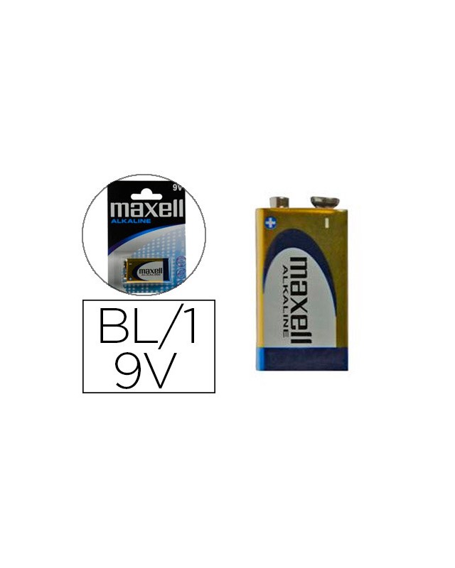 Pila maxell alcalina 9v lr09 blister de 1 unidad