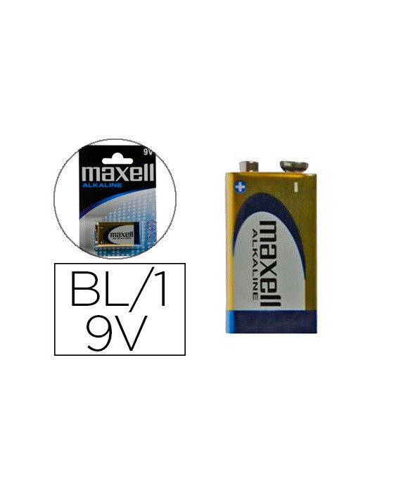 Pila maxell alcalina 9v lr09 blister de 1 unidad