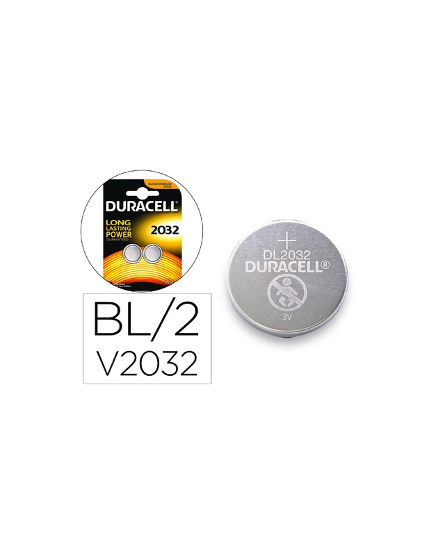 Pila duracell alcalina boton cr2032 blister 2 unidades