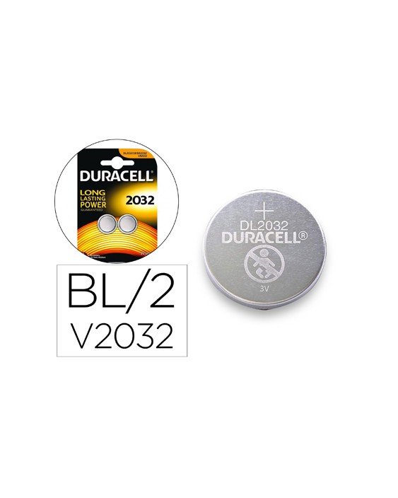 Pila duracell alcalina boton cr2032 blister 2 unidades