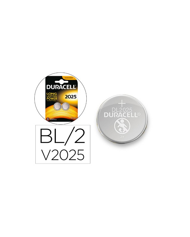 Pila duracell alcalina boton cr2025 blister 2 unidades