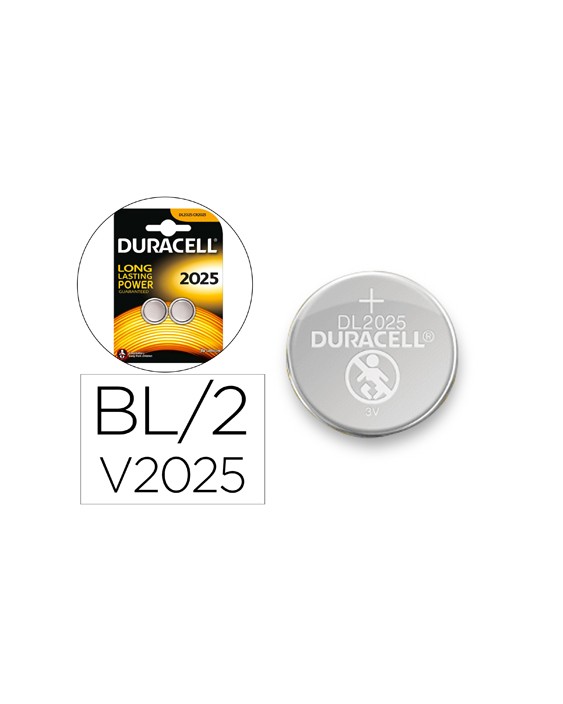 Pila duracell alcalina boton cr2025 blister 2 unidades