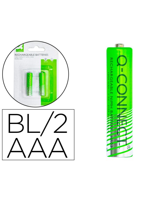 Pila q-connect alcalina aaa recargable blister de 2 unidades