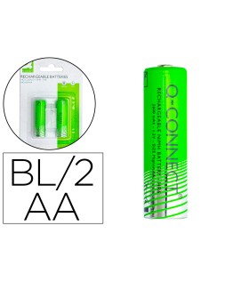 Pila q-connect alcalina aa recargable blister de 2 unidades