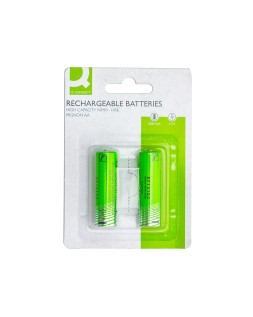 Pila q-connect alcalina aa recargable blister de 2 unidades