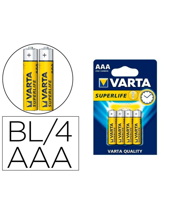 Pila varta salina superlife aaa tipo r-03 blister de 4 unidades