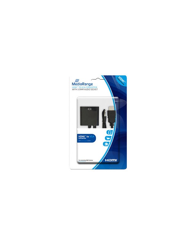 Cable hdmi a vga jack 3.5 mm mediarange negro