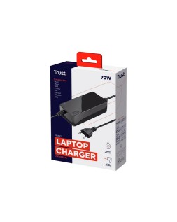 Adaptador de corriente trust primo universal para portatil charger 19v-70w con 6 conectores
