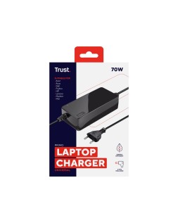 Adaptador de corriente trust primo universal para portatil charger 19v-70w con 6 conectores