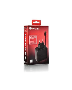 Cargador de pared ngs universal para portatil 45w tipo c 5v/9v/12v/15v-3a 20v/ 2,25a