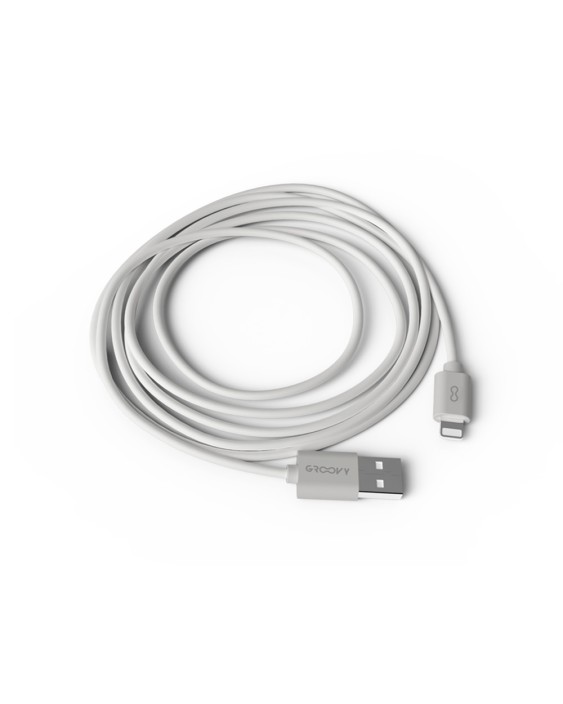 Cable groovy usb 2.0 a apple lightning longitud de cable 2 m color blanco