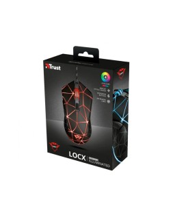Raton trust gxt133 locx gaming optico luces led 800-4000 ppp 6 botones usb 2.0 cable 1,80 m color negro