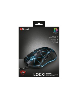 Raton trust gxt133 locx gaming optico luces led 800-4000 ppp 6 botones usb 2.0 cable 1,80 m color negro