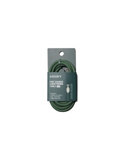 Cable groovy usb 2.0 a usb c apple lightning longitud 1 m silicona color verde salvia