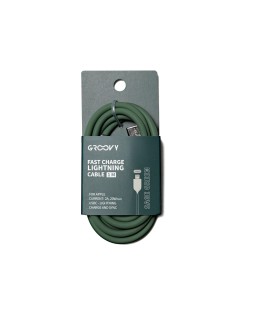 Cable groovy usb 2.0 tipo c a tipo c longitud 1 m silicona color verde salvia