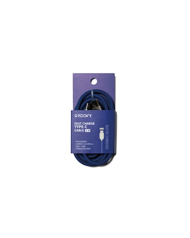 Cable groovy usb 2.0 a usb c apple lightning longitud 1 m silicona color azul cobalto