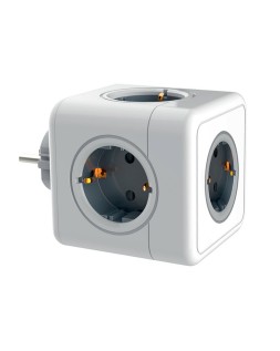Regleta q-connect de cubo enchufe multiple power cube 5 en 1 directo a pared 5 tomas de corriente 75x75x112mm