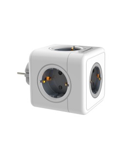 Regleta q-connect de cubo enchufe multiple power cube 5 en 1 directo a pared 5 tomas de corriente 75x75x112mm