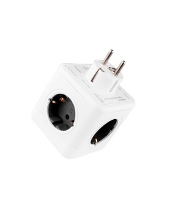 Regleta q-connect de cubo enchufe multiple power cube 5 en 1 directo a pared 5 tomas de corriente 75x75x112mm