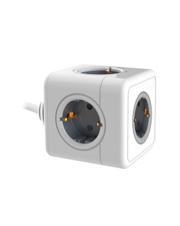 Regleta q-connect de cubo enchufe multiple power cube 5 en 1 cable de 1,4 m 5 tomas de corriente 75x75x112mm