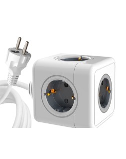 Regleta q-connect de cubo enchufe multiple power cube 5 en 1 cable de 1,4 m 5 tomas de corriente 75x75x112mm