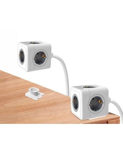 Regleta q-connect de cubo enchufe multiple power cube 5 en 1 cable de 1,4 m 5 tomas de corriente 75x75x112mm