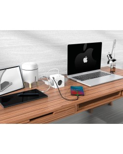 Regleta q-connect de cubo enchufe multiple power cube 6 en 1 directo pared 3 tomas de corriente+2 usb+1 usb c