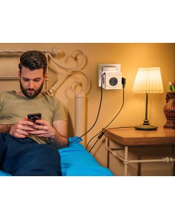 Regleta q-connect de cubo enchufe multiple power cube 6 en 1 directo pared 3 tomas de corriente+2 usb+1 usb c