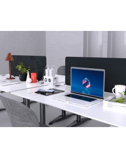 Regleta q-connect enchufe multiple 10 en 1 cable 1,4 m 6 tomas de corriente+3 usb+1 usb tipo c 140x76x87mm
