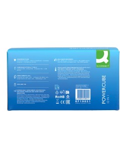 Regleta q-connect enchufe multiple 10 en 1 cable 1,4 m 6 tomas de corriente+3 usb+1 usb tipo c 140x76x87mm