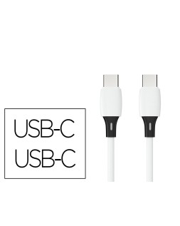 Cable usb-c a usb-c q-connect pvc longitud 1m blanco