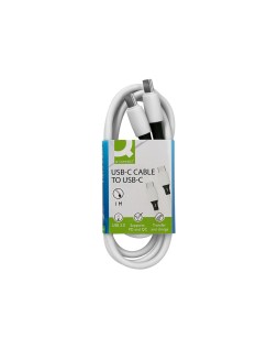 Cable usb-c a usb-c q-connect pvc longitud 1m blanco
