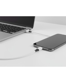 Cable usb-c a usb-c q-connect pvc longitud 1m blanco