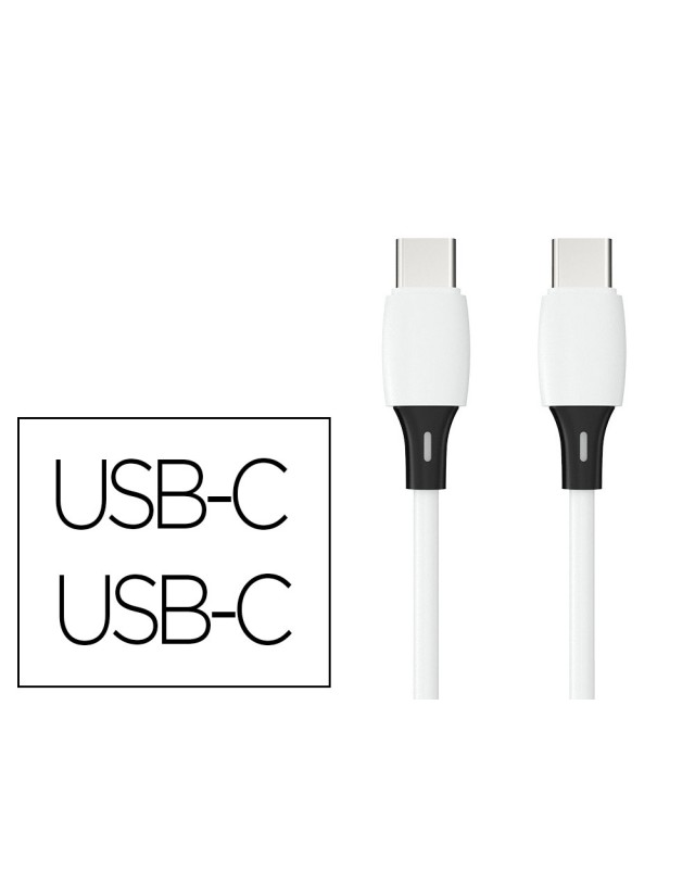 Cable usb-c a usb-c q-connect pvc longitud 2m blanco