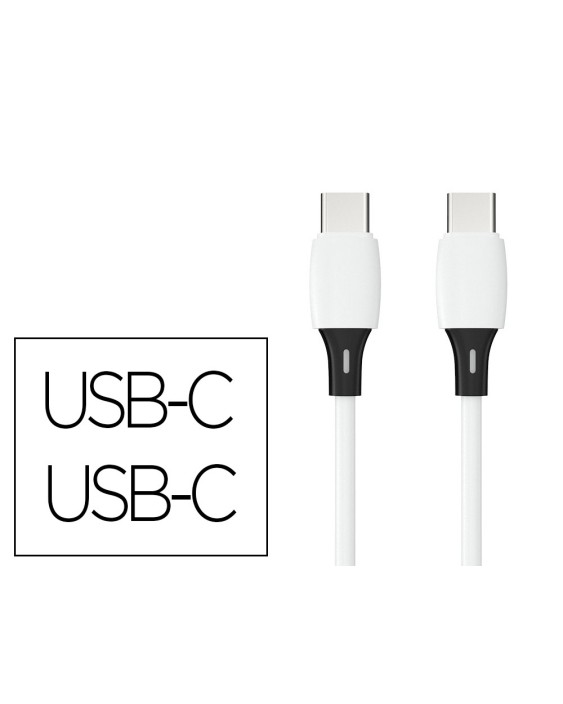 Cable usb-c a usb-c q-connect pvc longitud 2m blanco