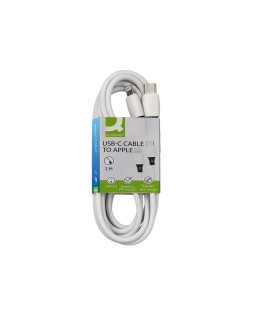 Cable usb-c a apple lightning q-connect pvc longitud 2m blanco