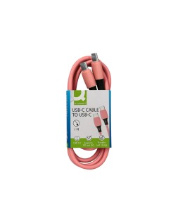 Cable usb-c a usb-c q-connect pvc longitud 1m rosa
