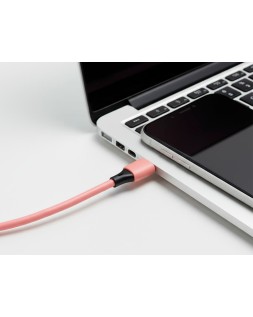 Cable usb-c a usb-c q-connect pvc longitud 1m rosa