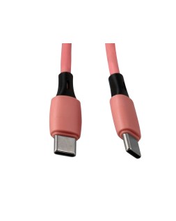 Cable usb-c a usb-c q-connect pvc longitud 2m rosa